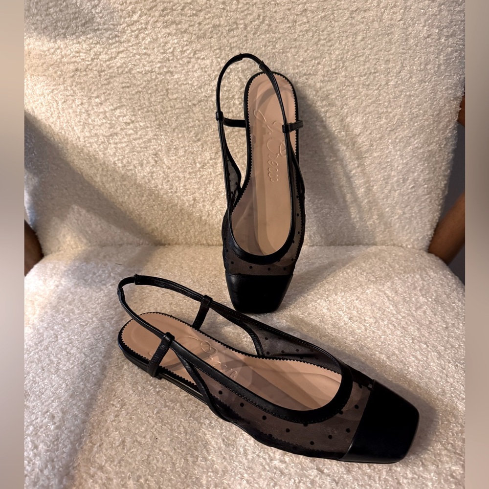 J.Crew Anya slingback flats with Swiss-dot-Size 7.5